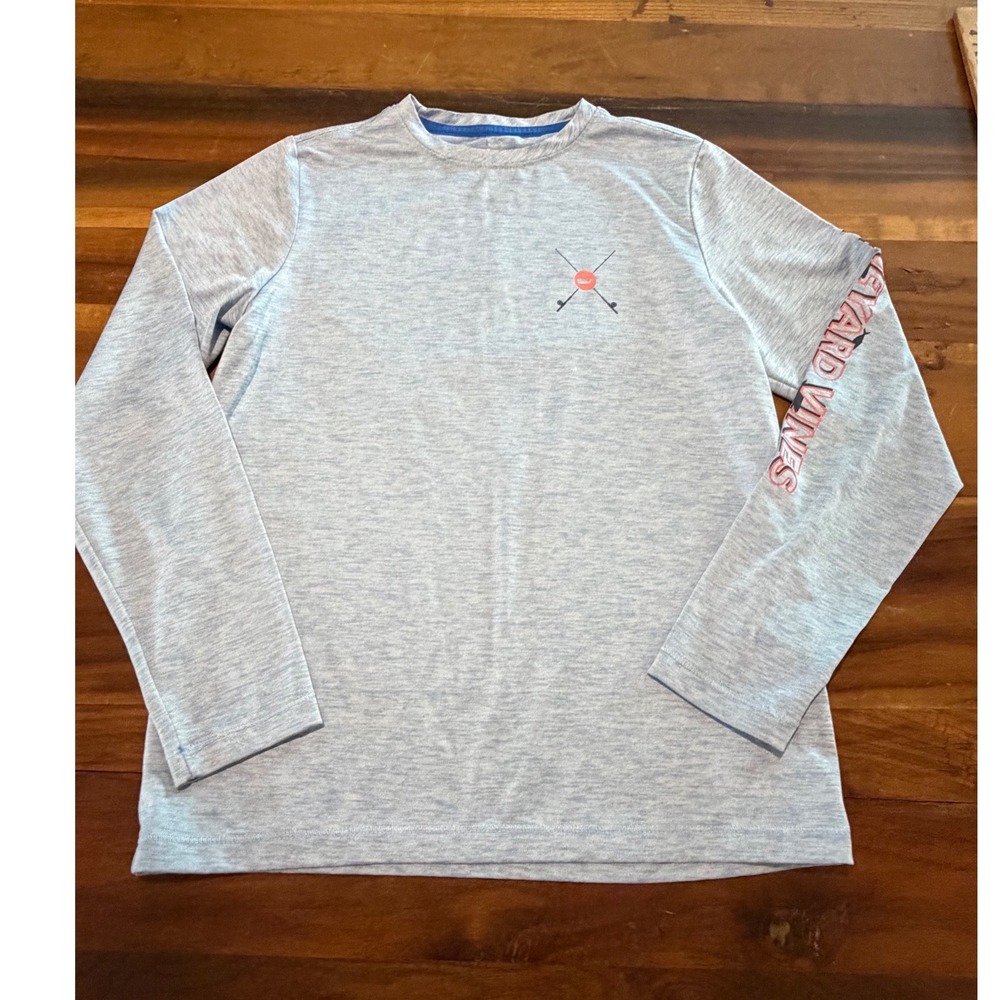 Vineyard Vines Performance Shirt Kids Small 8-10 Blue Long Sleeve Marlin Fishing